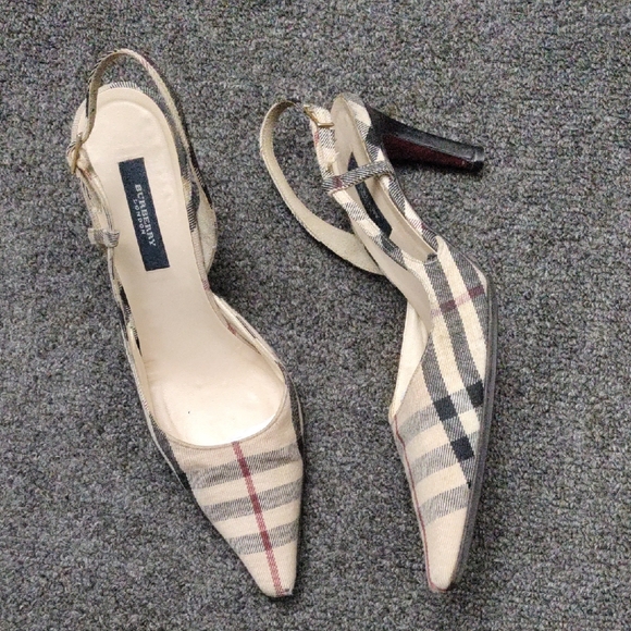 Burberry London "Nova Check" Slingback Heels - Picture 1 of 15